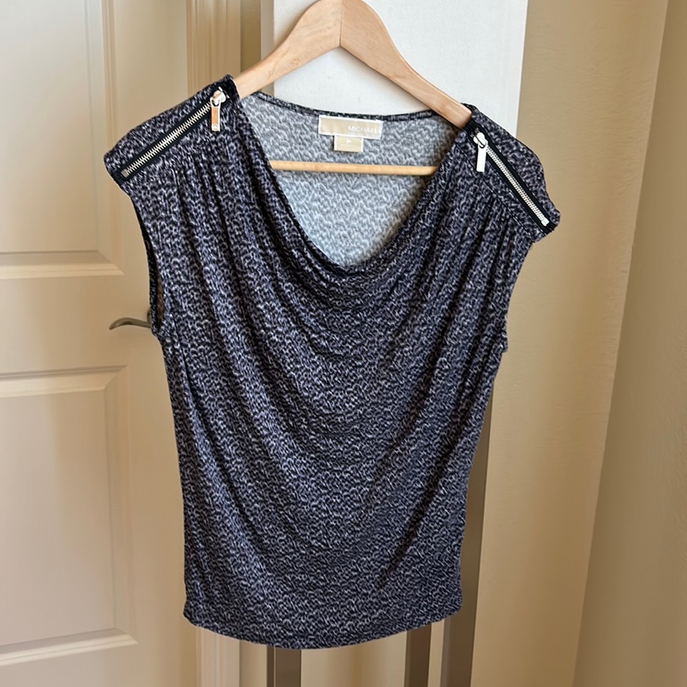 Michael Michael Kors cowl neck patterned top size P fits like small